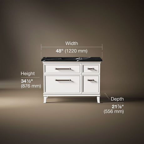 Artifacts™ 48" bathroom vanity cabinet with sink and quartz top