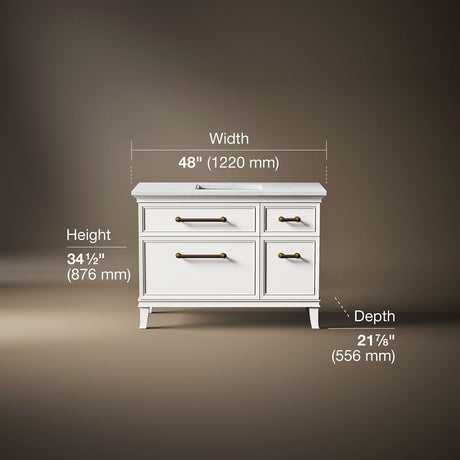 Artifacts™ 48" bathroom vanity cabinet with sink and quartz top