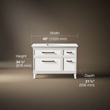Artifacts™ 48" bathroom vanity cabinet with sink and quartz top