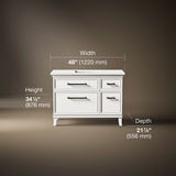 Artifacts™ 48" bathroom vanity cabinet with sink and quartz top