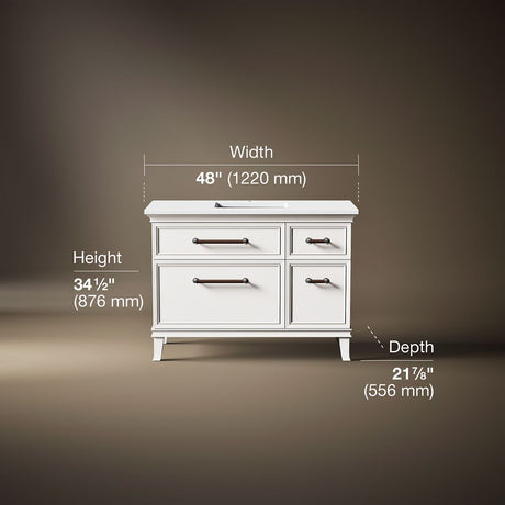 Artifacts™ 48" bathroom vanity cabinet with sink and quartz top
