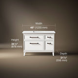 Artifacts™ 48" bathroom vanity cabinet with sink and quartz top