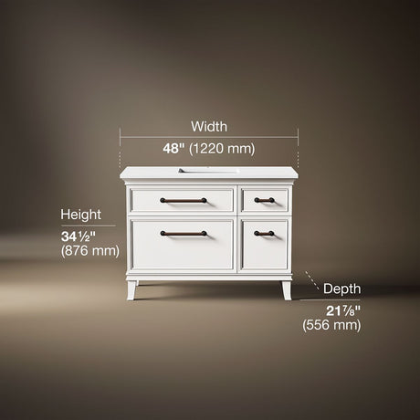 Artifacts™ 48" bathroom vanity cabinet with sink and quartz top