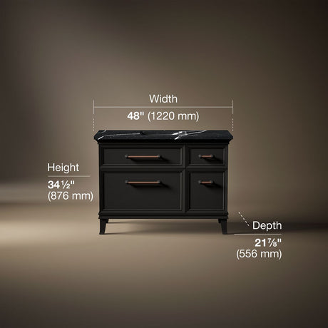 Artifacts™ 48" bathroom vanity cabinet with sink and quartz top