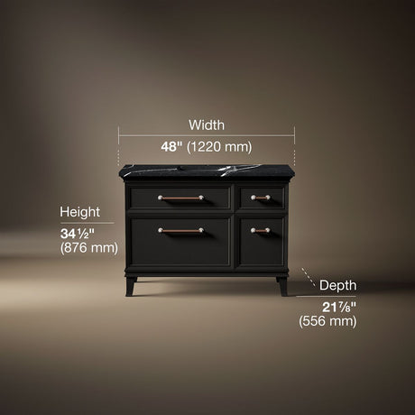 Artifacts™ 48" bathroom vanity cabinet with sink and quartz top