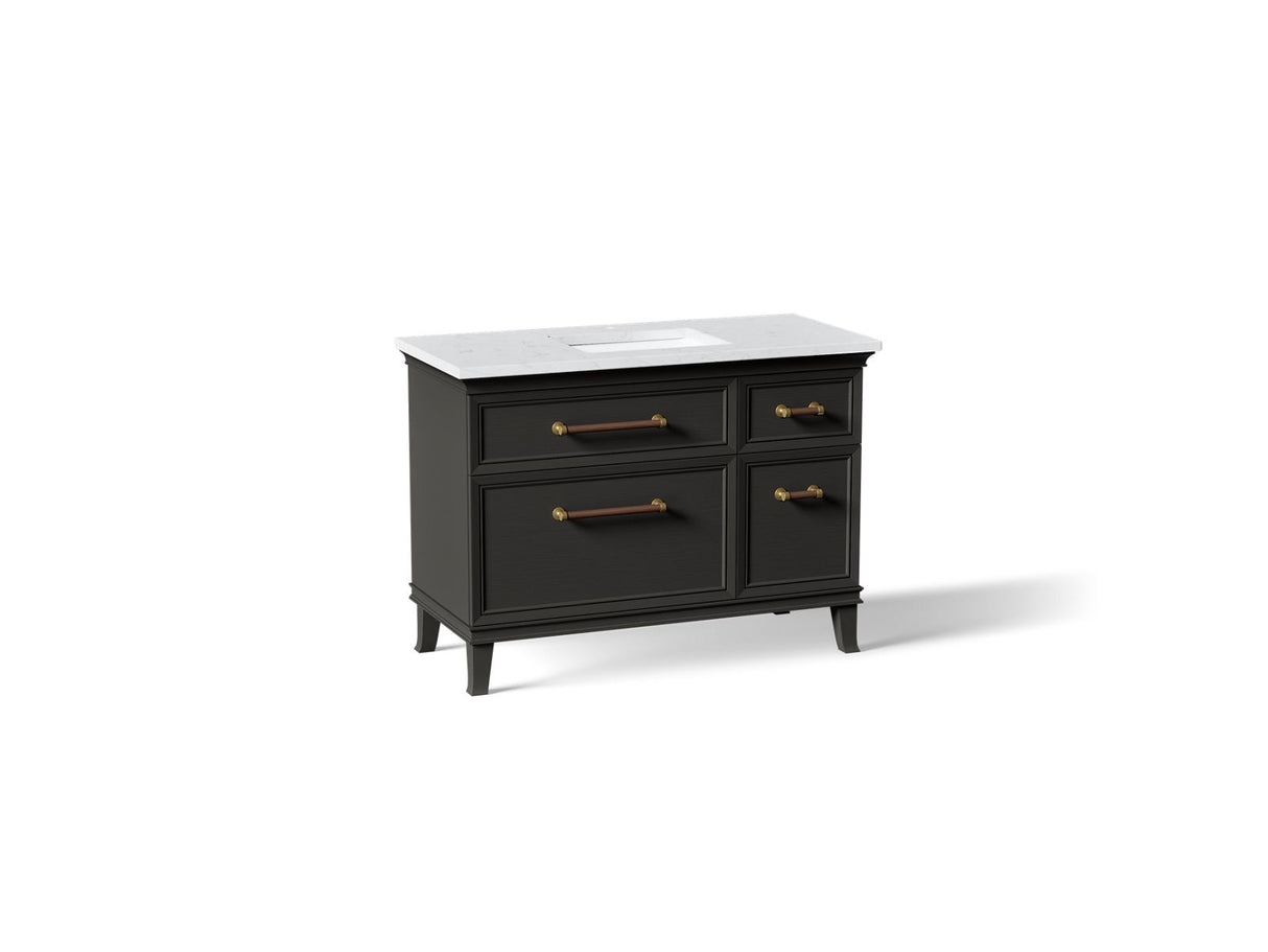 Artifacts™ 48" bathroom vanity cabinet with sink and quartz top