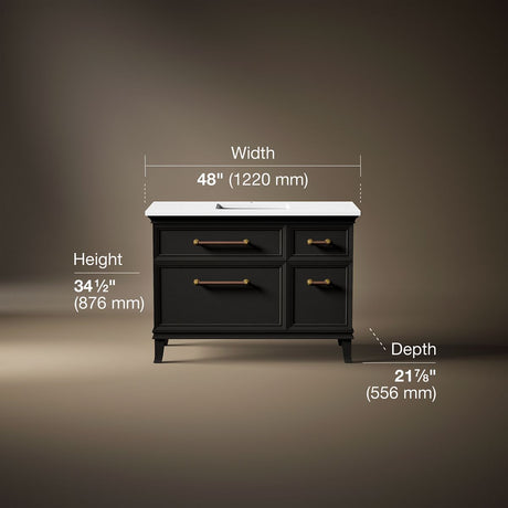 Artifacts™ 48" bathroom vanity cabinet with sink and quartz top