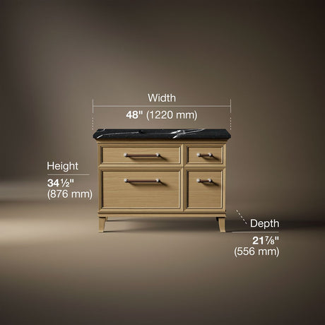Artifacts™ 48" bathroom vanity cabinet with sink and quartz top