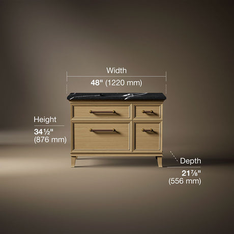 Artifacts™ 48" bathroom vanity cabinet with sink and quartz top