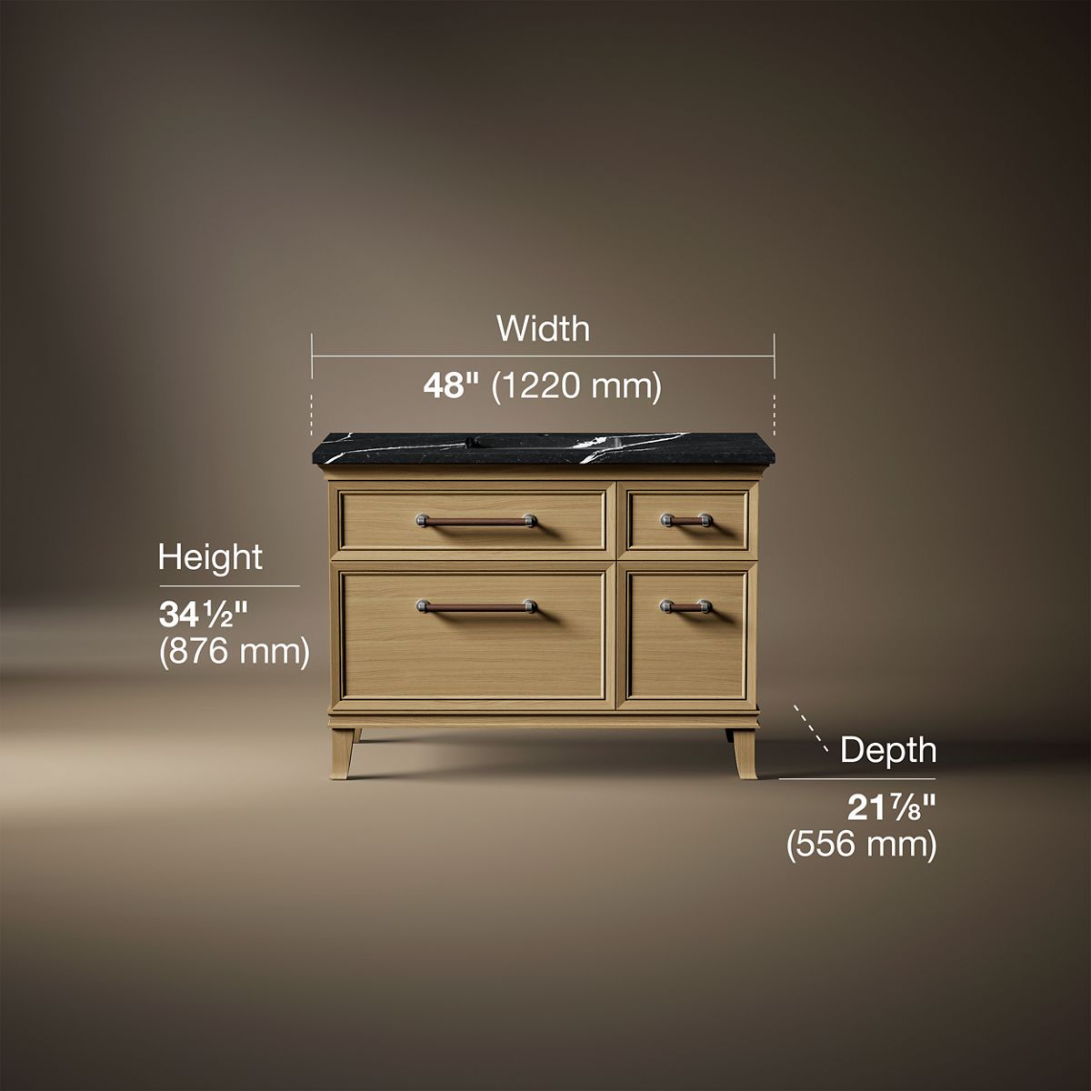 Artifacts™ 48" bathroom vanity cabinet with sink and quartz top
