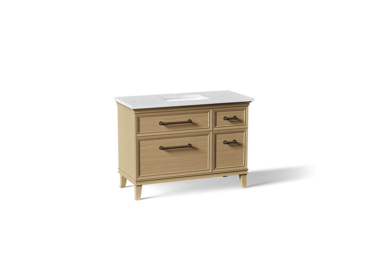 Artifacts™ 48" bathroom vanity cabinet with sink and quartz top
