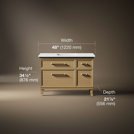 Artifacts™ 48" bathroom vanity cabinet with sink and quartz top