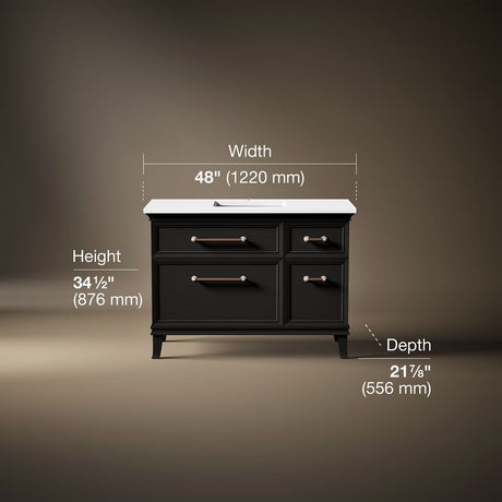 Artifacts™ 48" bathroom vanity cabinet with sink and quartz top