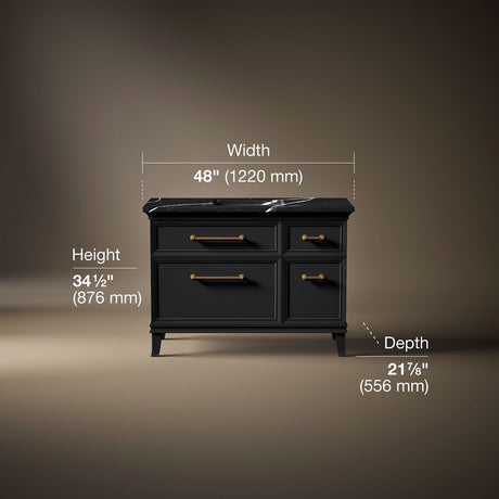Artifacts™ 48" bathroom vanity cabinet with sink and quartz top