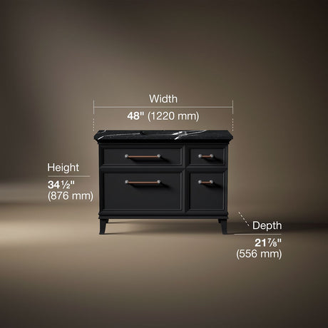 Artifacts™ 48" bathroom vanity cabinet with sink and quartz top