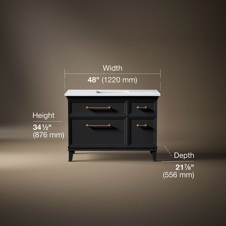 Artifacts™ 48" bathroom vanity cabinet with sink and quartz top