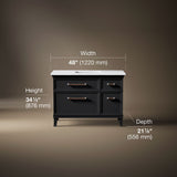 Artifacts™ 48" bathroom vanity cabinet with sink and quartz top