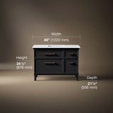 Artifacts™ 48" bathroom vanity cabinet with sink and quartz top