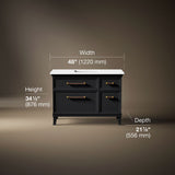 Artifacts™ 48" bathroom vanity cabinet with sink and quartz top