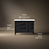 Artifacts™ 48" bathroom vanity cabinet with sink and quartz top