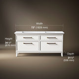 Artifacts™ 72" bathroom vanity cabinet with sinks and quartz top