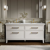 Artifacts™ 72" bathroom vanity cabinet with sinks and quartz top