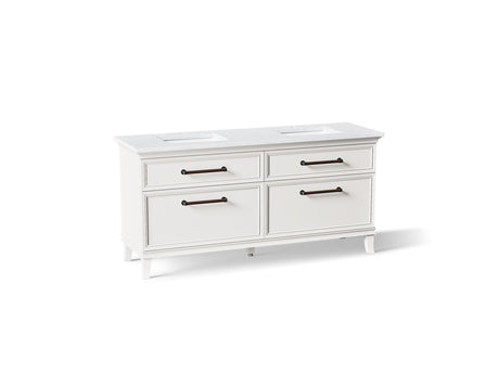 Artifacts™ 72" bathroom vanity cabinet with sinks and quartz top