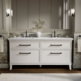 Artifacts™ 72" bathroom vanity cabinet with sinks and quartz top