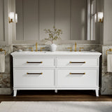 Artifacts™ 72" bathroom vanity cabinet with sinks and quartz top