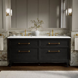 Artifacts™ 72" bathroom vanity cabinet with sinks and quartz top
