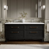Artifacts™ 72" bathroom vanity cabinet with sinks and quartz top