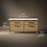Artifacts™ 72" bathroom vanity cabinet with sinks and quartz top