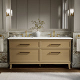 Artifacts™ 72" bathroom vanity cabinet with sinks and quartz top