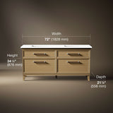 Artifacts™ 72" bathroom vanity cabinet with sinks and quartz top