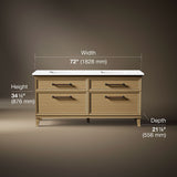 Artifacts™ 72" bathroom vanity cabinet with sinks and quartz top