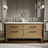 Artifacts™ 72" bathroom vanity cabinet with sinks and quartz top
