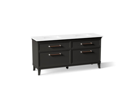 Artifacts™ 72" bathroom vanity cabinet with sinks and quartz top