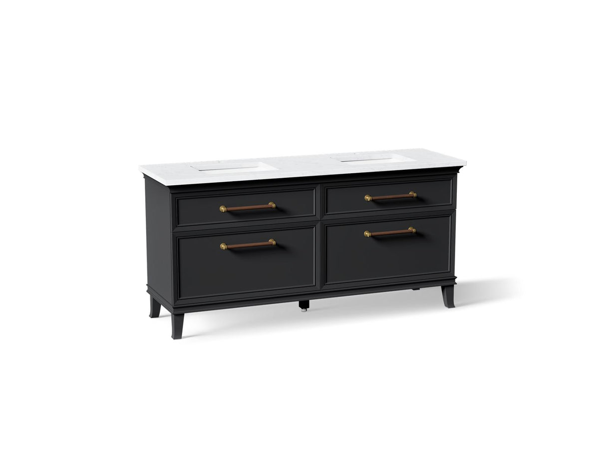 Artifacts™ 72" bathroom vanity cabinet with sinks and quartz top