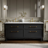 Artifacts™ 72" bathroom vanity cabinet with sinks and quartz top