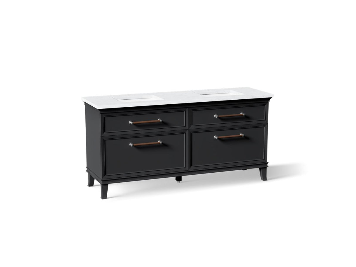 Artifacts™ 72" bathroom vanity cabinet with sinks and quartz top