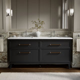 Artifacts™ 72" bathroom vanity cabinet with sinks and quartz top