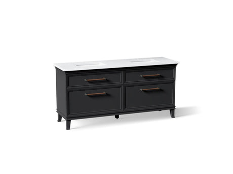 Artifacts™ 72" bathroom vanity cabinet with sinks and quartz top