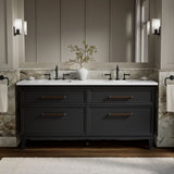 Artifacts™ 72" bathroom vanity cabinet with sinks and quartz top