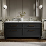 Artifacts™ 72" bathroom vanity cabinet with sinks and quartz top