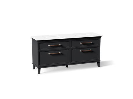 Artifacts™ 72" bathroom vanity cabinet with sinks and quartz top