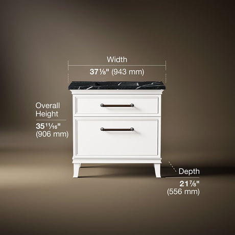 Artifacts™ 36" bathroom vanity cabinet with sink and quartz top
