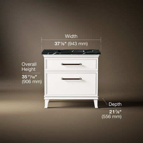 Artifacts™ 36" bathroom vanity cabinet with sink and quartz top