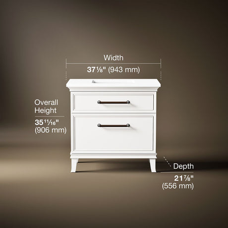 Artifacts™ 36" bathroom vanity cabinet with sink and quartz top