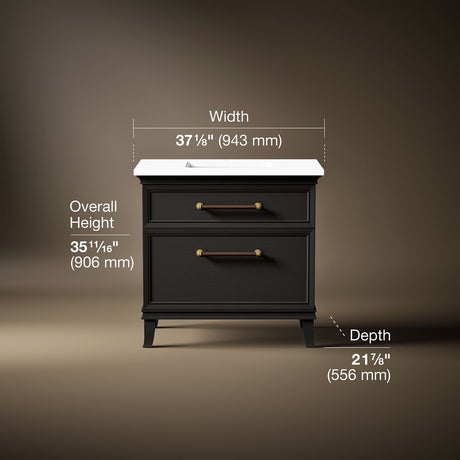 Artifacts™ 36" bathroom vanity cabinet with sink and quartz top