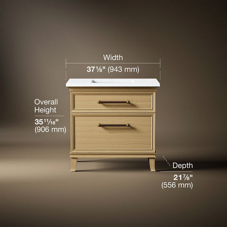 Artifacts™ 36" bathroom vanity cabinet with sink and quartz top